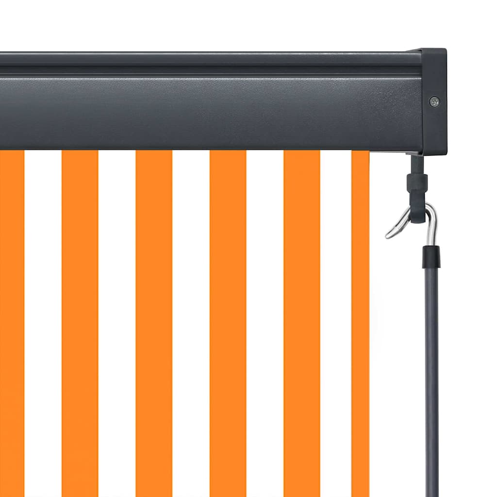 Outdoor Roller Blind Orange and white 180 x 250 cm Fabric